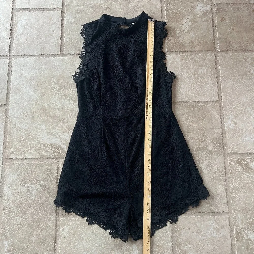 Francesca's Collections Black Lace Sleeveless Romper